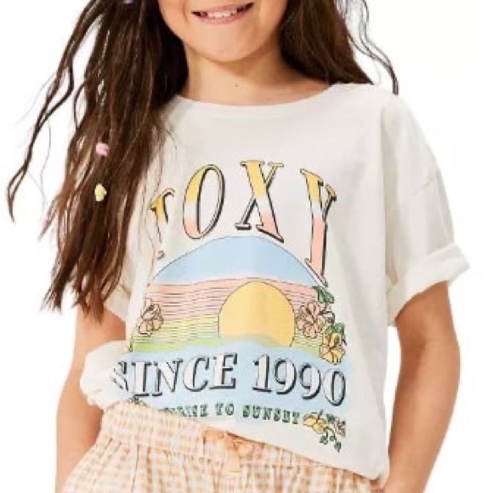 Roxy Girls' Sunrise To Sunset Oversized Boyfriend T-Shirt